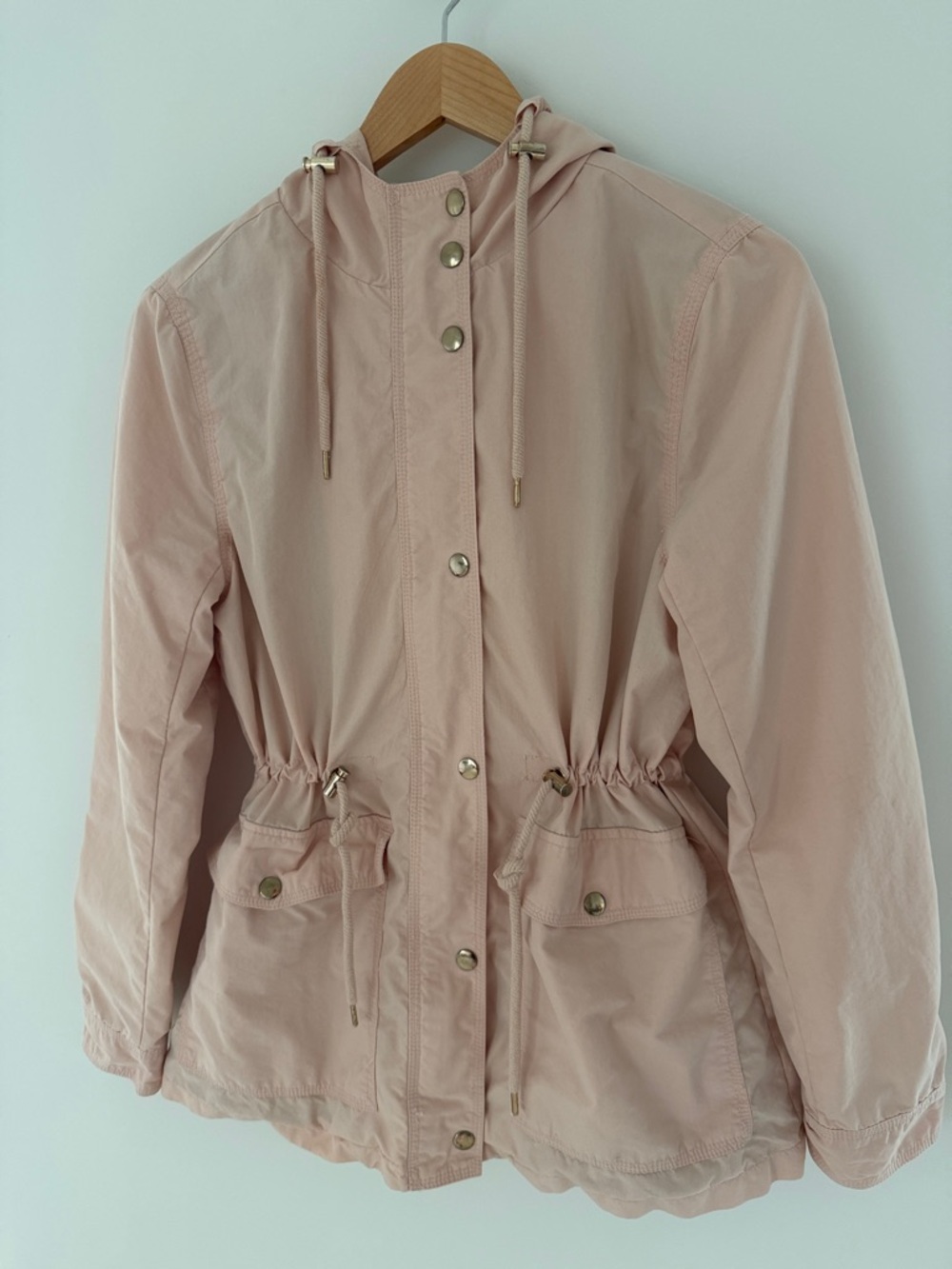 Forever 21 Blush Pink Hooded Utility Jacket Size Medium